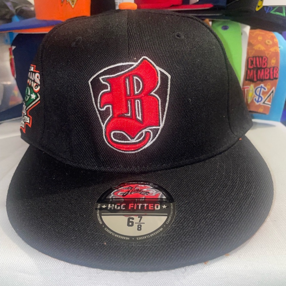 Black and Red Fitted Cap